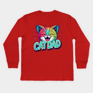 Cat Dad Kids Long Sleeve T-Shirt